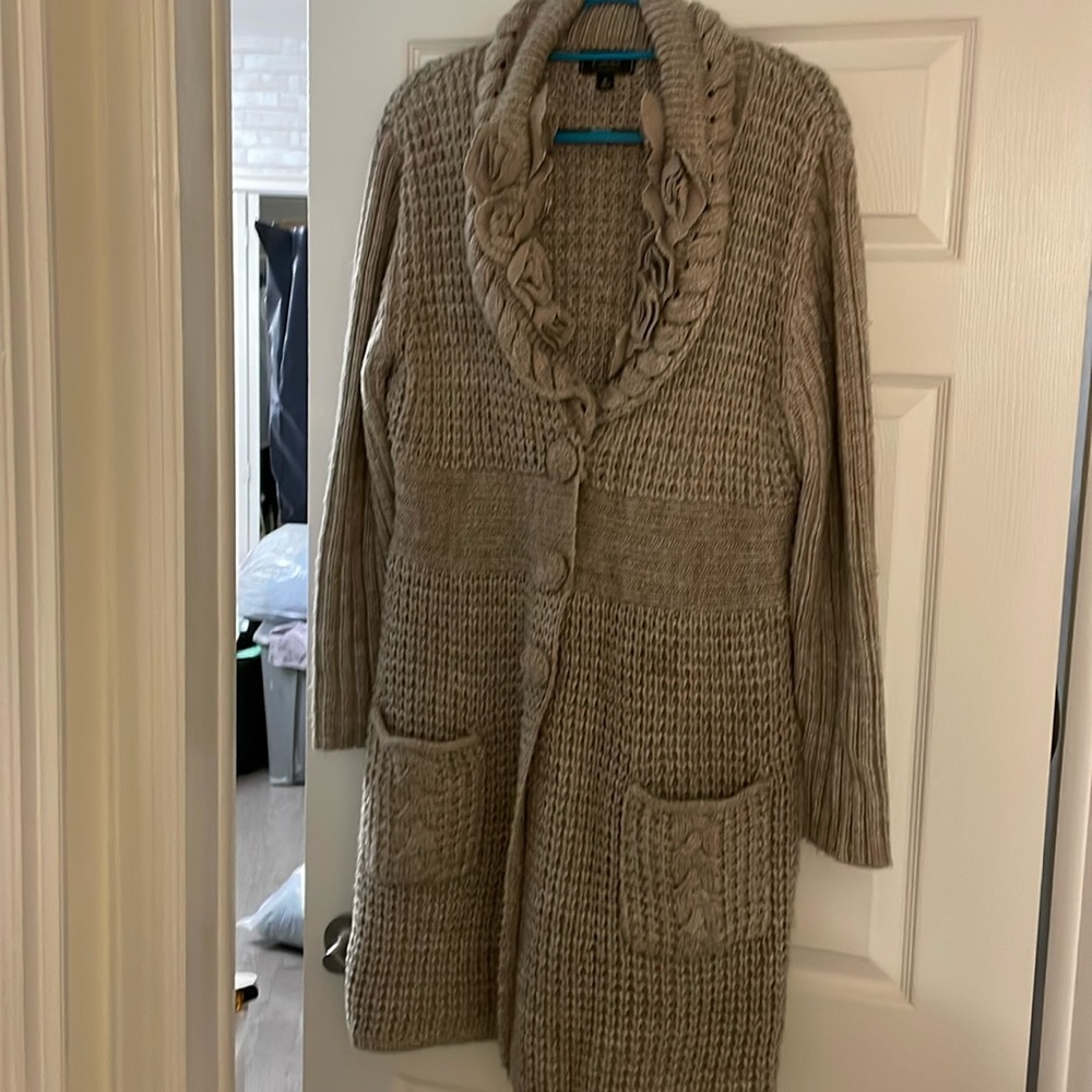 Beige 3/4 length cardigan